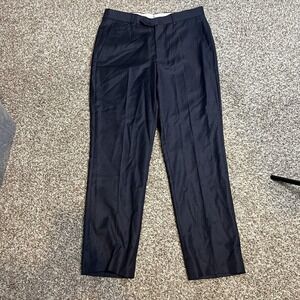 Santorelli Pants Mens 32 Blue Wool Roma Loro Piana Dress Italy Flat Front
